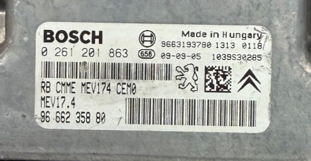 Immo OFF File , Deaktivierte Wegfahrsperre Dateien  Peugeot 207 1.4L Benzin 16V OEM 9666235880  Bosch MEV17.4 0261201863  HW 96666235880  Software 9663193780  Software upgrade 9666394180