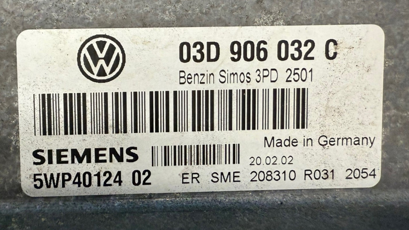 Immo Off File VW Polo 1.2L Benzin 03D906032C Siemens Simos 3PD 2501 5WP40124 02