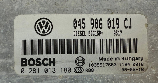 ملف Immo Off ، ملفات قفل محرك VW Seat 1.4 TDI 045906019CJ Bosch 0281013180