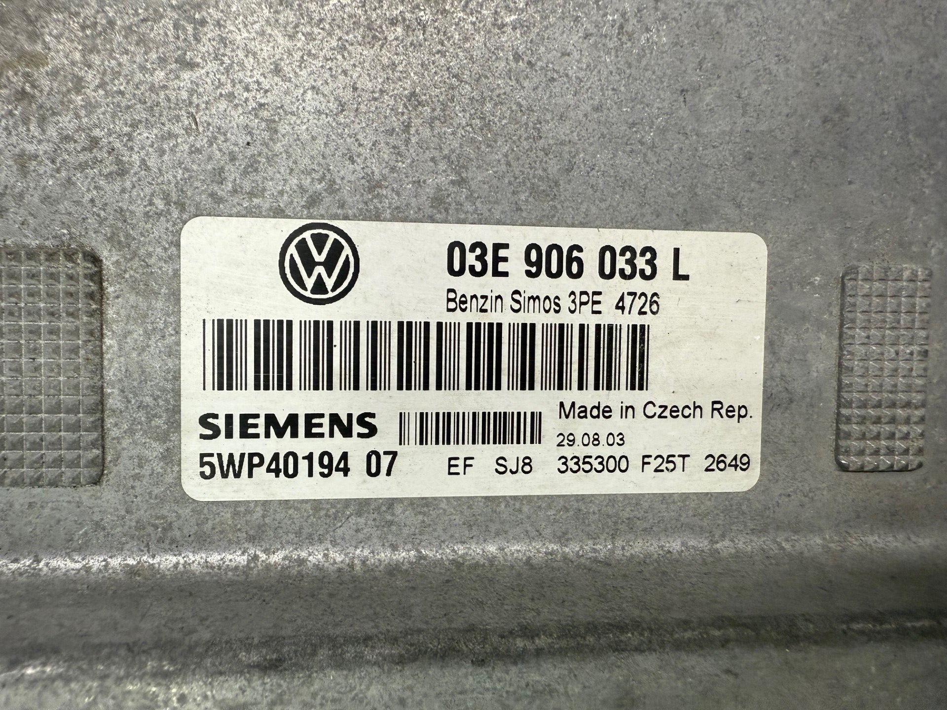 Immo Off File , Dateien Volkswagen Polo File Siemens Simos 3PE 03E906033L 5WP40194 07