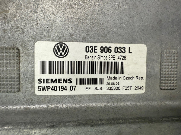 لسيارة فولكس فاجن بولو، ملفات Siemens Simos 3PE 03E906033L 5WP40194 07