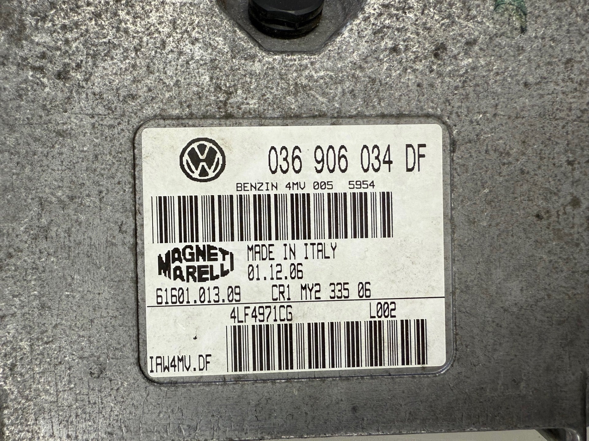Immo Off File ,  Wegfahrsperre Dateien Skoda Fabia  1.4 036906034DF  IAW4MV.DF 6160101309