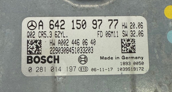 Original Files Mercdedes S klasse 3.2 CDI  Bosch EDC16CP36 0281014197  OEM A6421509777  0281014197  Software  1037383623  Software upgrade  P380752
