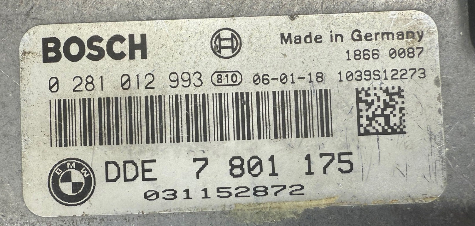 Original Files BMW X5 3.0 TDI 0281012993 DDE 7801175 HW 0281012993  SW 1037381791 Software upgrade 07804669