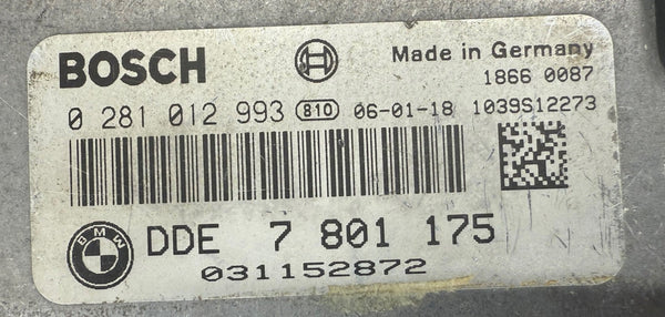 ملفات أصلية BMW X5 3.0 TDI 0281012993 DDE 7801175 HW 0281012993 SW 1037381791 تحديث البرنامج 07804669