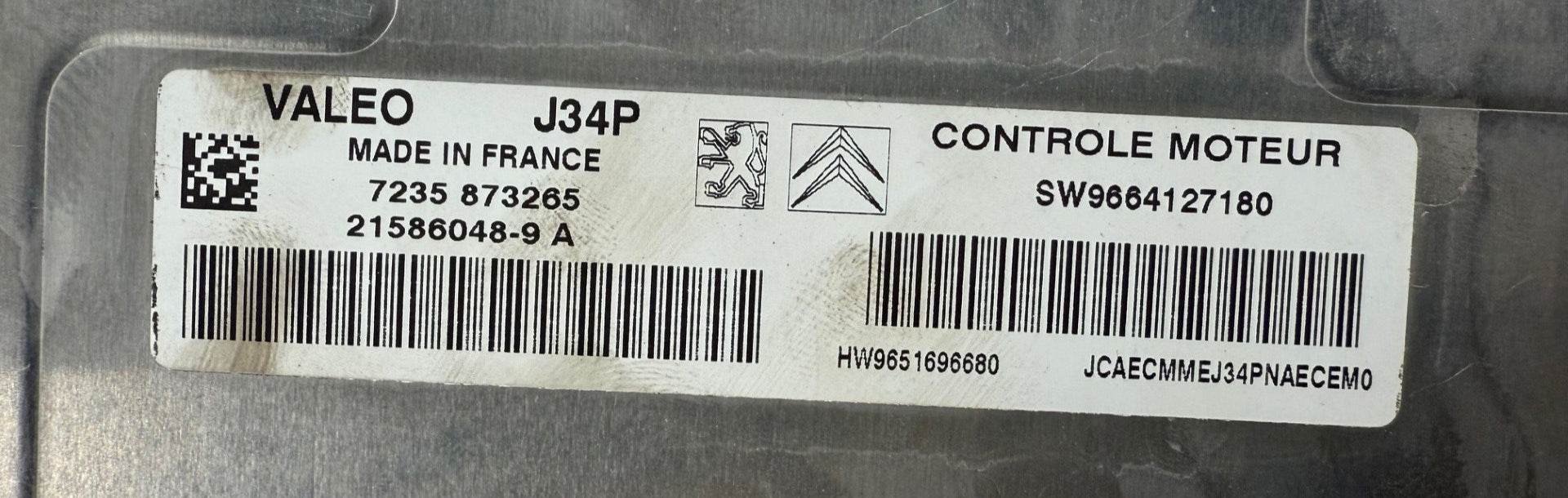 Original Files Peugeot Citroen 1.4 Petrol  Valeo J34P 21586048-9A  HW 9651696680  SW 9664127180 Software upgrade 9665050680