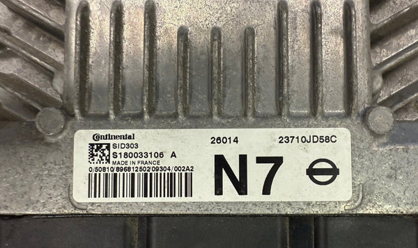Nissan Qashqai Continental SID303 S180033106A 1.5 DCI Manual 23710JD58C Hardware JD580 Software JD58C  Software upgrade JD51A