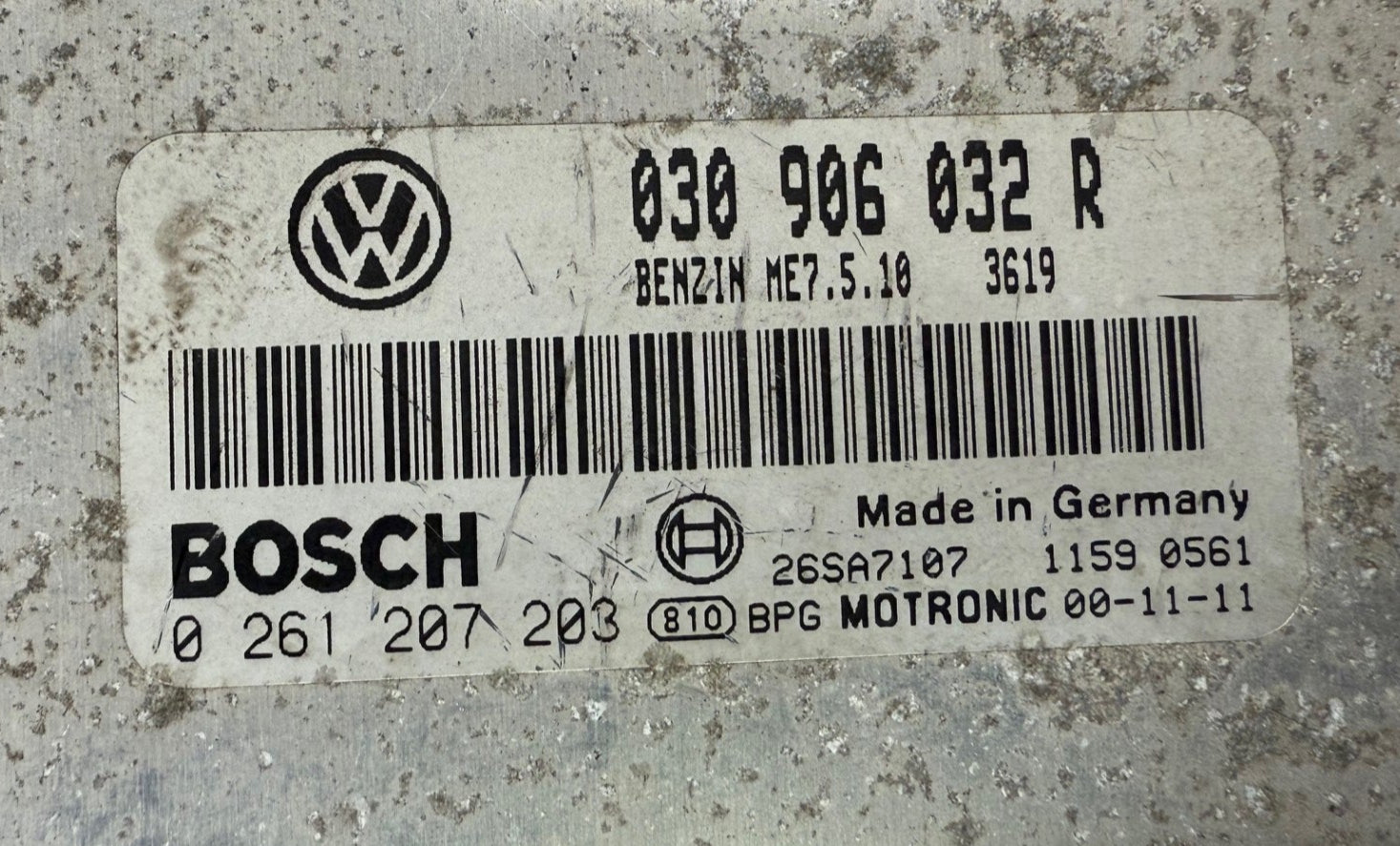 Original Files VW Lupo 1.4 Petrol Bosch ME7.5.10 0261207203 Software 1037360133  Software upgrade 030906032R 3619