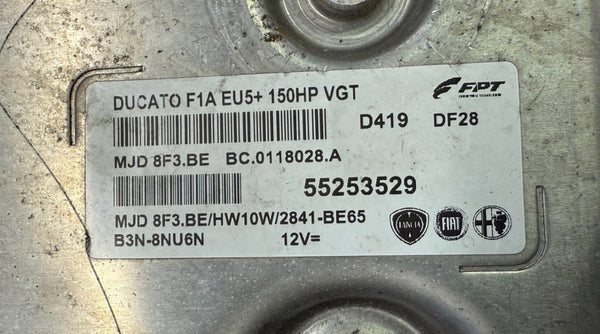 Fiat Ducato 2.3 Mjet 150 HP MJD8F3.BE 55253529 HW MJ8F3HW10W  SW 2841BE65  Spare 55253529