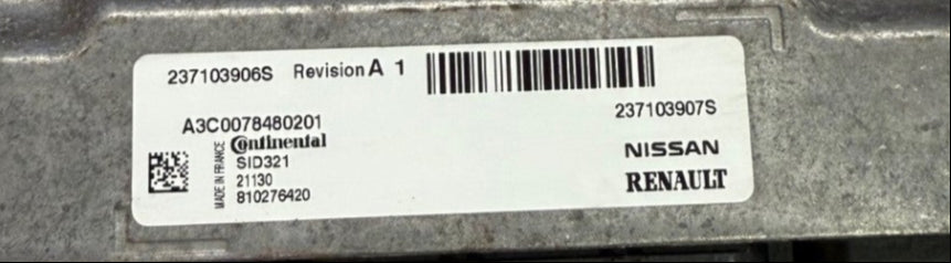 Original Files Opel Movano B Continental SID321 A3C0078480201  237103906S . HW 237103907S Software upgrade 23710374V Ver.SW 0B007000