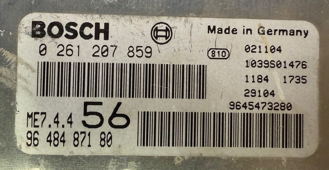 IMMO OFF File , Wegfahrsperre Dateien ., Peugeot Citroen 1.6 16V Bosch ME7.4.4 0261207859 9648487180 9645473280 , SW 103731018 Software upgrade 9653702080