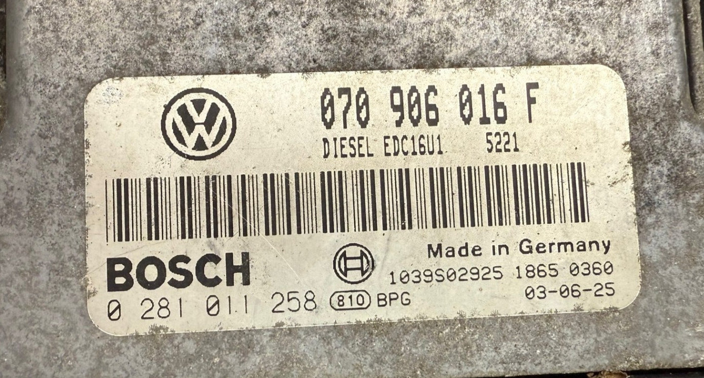 Original Files VW Touareg 7L 2,5 TDI  Bosch EDC16U1 2.1 , 070906016F 0281011258  HW , SW 1037368187 Software upgrade 5221 , Engine R5 2,5L EDC