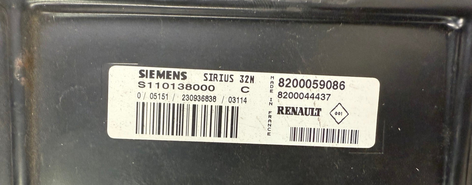 Original files Renault Twingo 1,2 Siemens Sirius 32N S110138000 C Hardaware 8200059086 Software 8200303248