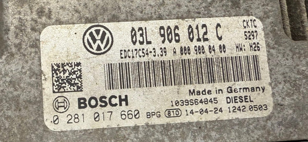 ملفات أصلية VW Crafter 2.0 TDI 100KW__136PS Bosch EDC17C54 03L906012C 0281017660 ، ترقية البرنامج 03L906012C