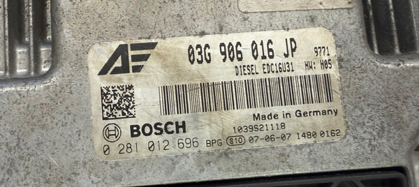 Volkswagen Sharan 2.0L 7M 03G906016JP Bosch EDC16U31 0281012696 Software 1037387081 Software Upgrade 03G906016JP 9771
