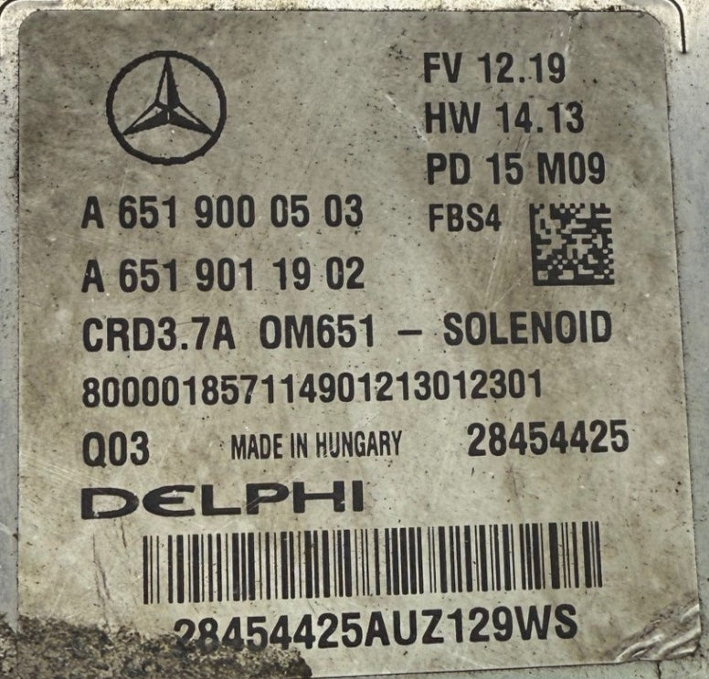 Original Files Mercedes E200 BLUETEC 6MT 136HP , Delphi CRD3.7A OEM A6519000503 A6519011902 , HW  6519040800 SW 6519023203 Software upgrade 6519036569