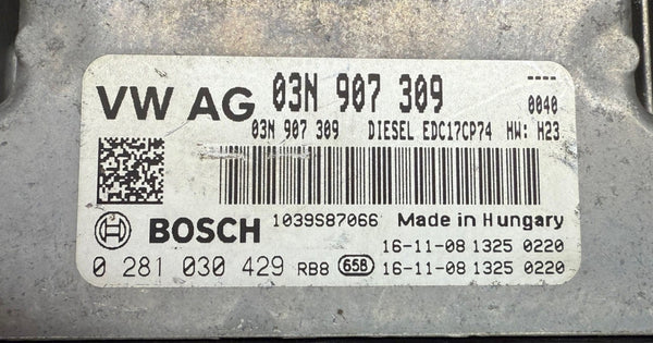 ملفات أصلية VW Passat Alltrack B8 2.0 BiTDI SCR 4Motion 7AT, بوش EDC17CP74 03N907309, 0281030429 برنامج 10SW018285 ترقية البرنامج 03N906026A 4431, محرك R4 2,0I BTD CUAA