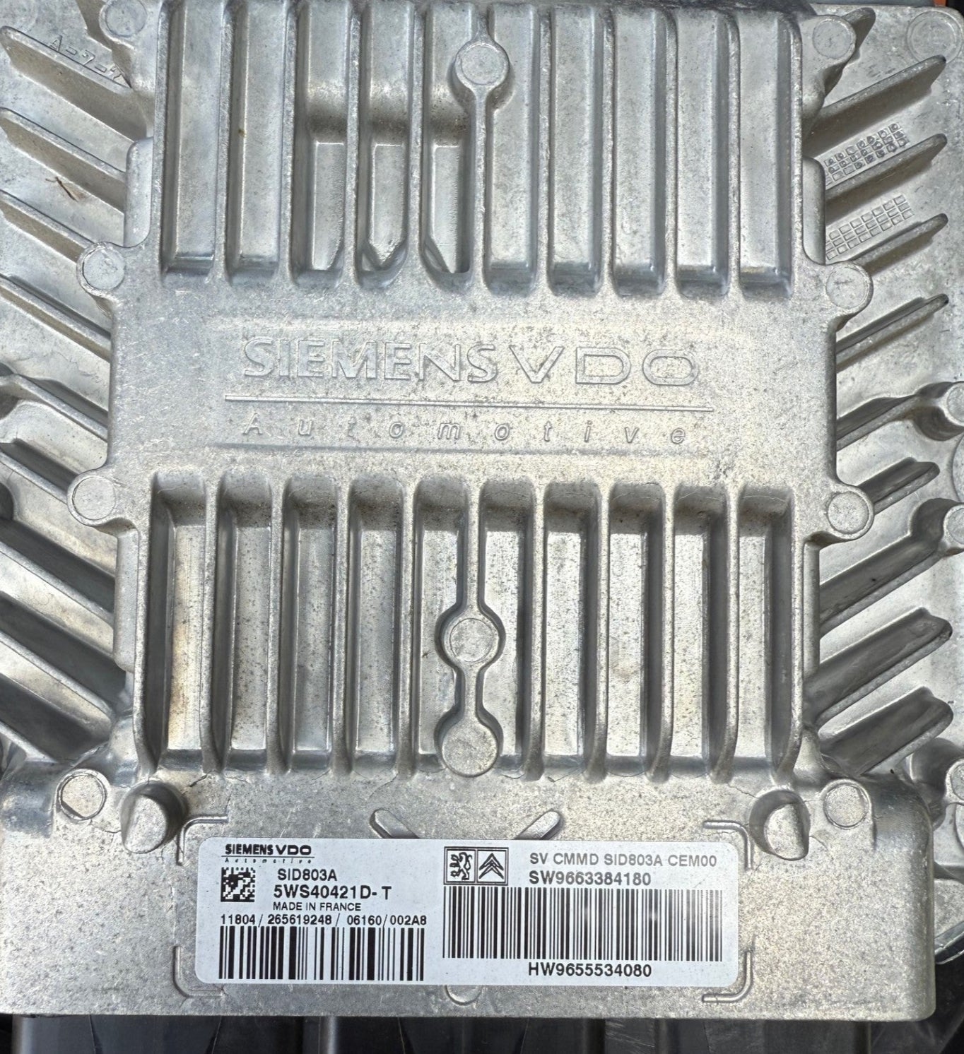 ORIGINAL Files Peugeot 307 , 2.0 HDi  , 100 KW 136 PS , Continental SID803a HW 9655534080 SW 9663384180 Software upgrade 966338418 , Hardware 5WS404201D