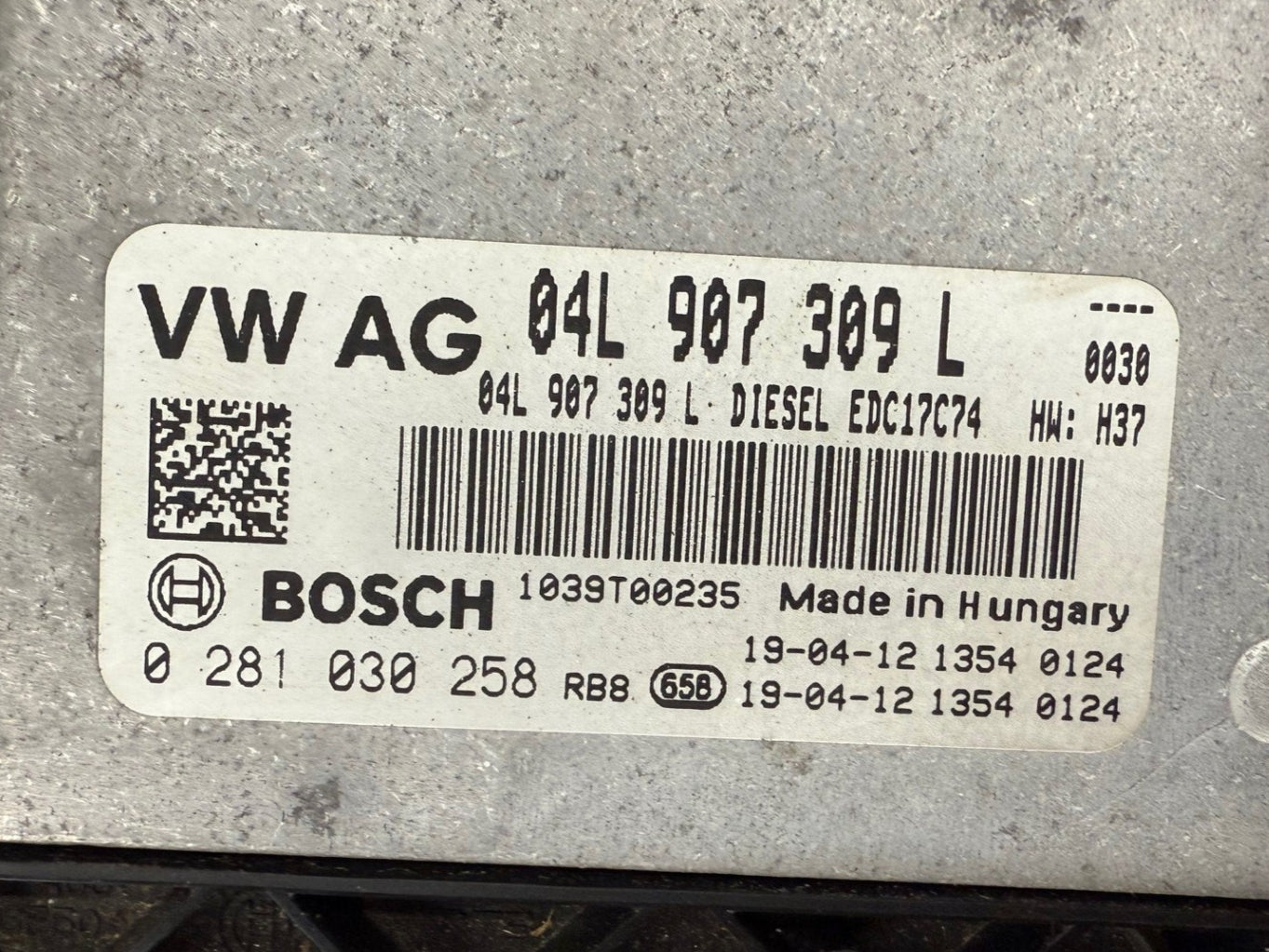 Original FIles Audi A5 B8 Sportback , 2.0 TDI 140 KW , 190 PS HP , Bosch EDC17C74 0281030258 , 04L907309 L , SW 10SW038455 10SW038455 Software upgrade 04L906026PP 6277 -