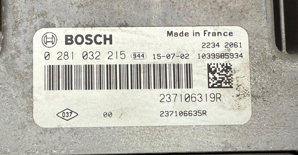 Original files Renault Megane Scenic 1.6 dCi , 96 KW 130 PS HP  , Manual Transmission BOSCH EDC17C84 0281032215  237106319R  SW 1037553087  Software upgrade 237610689S