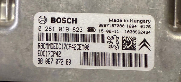 Peugeot 5008 2.2 HDI  150 KW  204 HP PS ,  Bosch EDC17CP42 0281019823  9806707280 Software  1037539440
