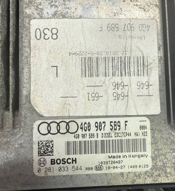 Audi A6 3.0 TDI Competion Quattro Tiptronic 8AT 240 KW , 326 PS ,  Bosch EDC17CP44 4G0907589F 0281033544 0281033544 SW 10SW035511 , 10SW023503