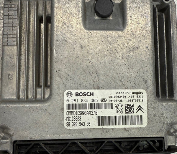 Original files Peugeot 5008 1.5 96 KW , 130 PS HP  Bosch MD1CS003 0281035365  9832694380  HW 9818703480  SW  9818703480 10SW041437 10SW078190  Software upgrade 9695043080