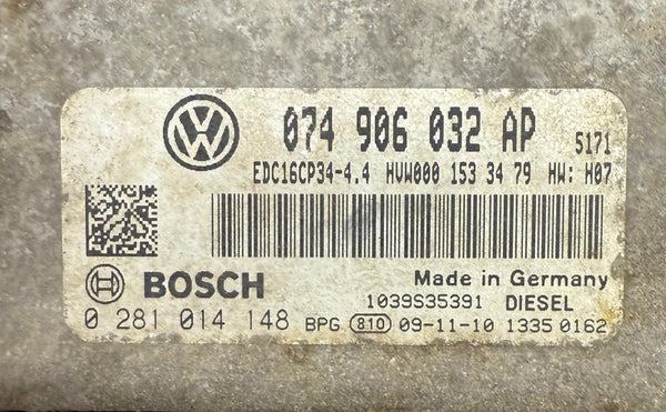 Volkswagen Crafter 2.5 TDI Bosch EDC16CP34 HW00 074906032AP  0281014148  SW 1037503940 Software upgrade 0749 06032AP  5171