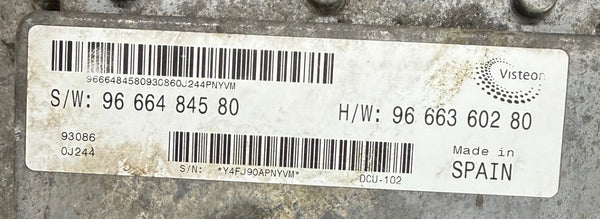 Fiat Ducato 2,2 HDI  , Visteon DCU102 HW 9666360280  SW  9666484580