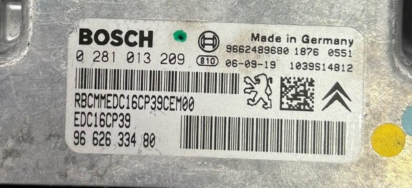 Wegfahrsperre Dateien  Peugeot 407 607 2.2 HDI Bosch EDC16CP39 0281013209  9662633480 , SW 1037380087  1037381857