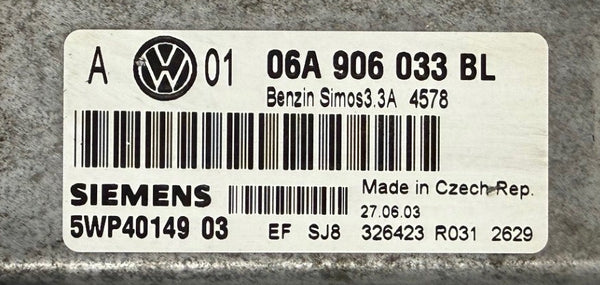 Immo Off File , Wegfahrsperre ,  VW Golf IV 1.6  , Siemens Simos  3.3A 06A906033BL  06A906033 BL  , 5WP40149  03