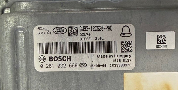 ملفات أصلية Range Rover Sport 3.0 TDV6 225 كيلووات، 306 حصان، Bosch EDC17CP55 0281032668، GW93-12C520-PAC، HW FW93-12B684-PAC، SW GPLA-14C204-PAC، 10SW000181، ترقية البرنامج GK62-12K532-PBK